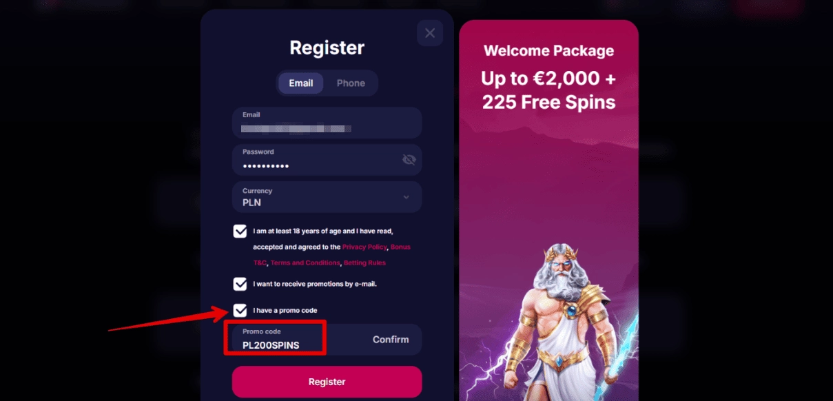 Krok 3: NV Casino bonus – uzupełnienie danych osobowych
