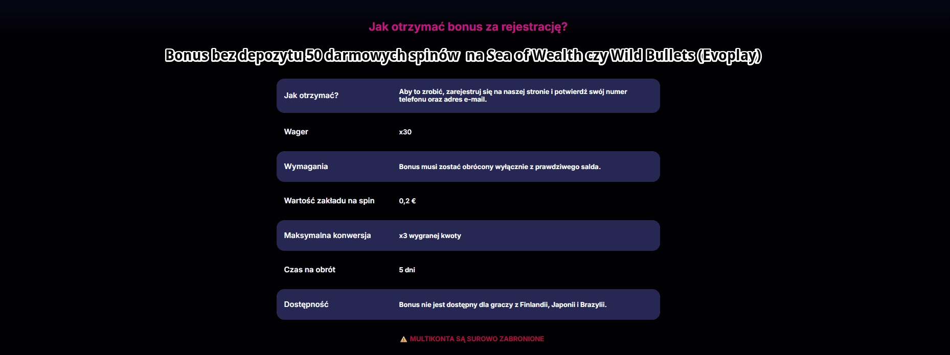 NV Casino bonus: 50 darmowych spinów bez depozytu na gry Evoplay